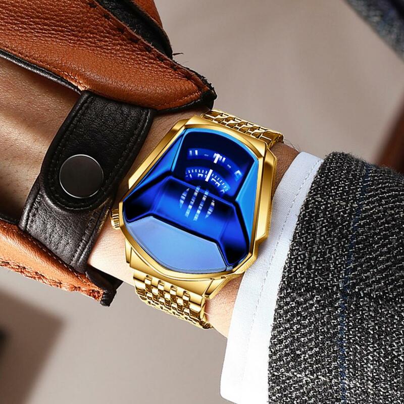 Cool Men Watch Mirror Shine Waterproof Golden Steel Strap Fashion Quartz Watch Male Dress Wristwatch Birthday Gift