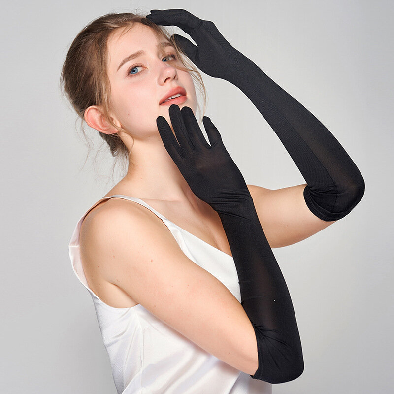 BirdTree, 100%Real Silk Solid Sun-protective Sleeves, Woman Breathable Riding Sun Sisor Arm Sleeve, 2024 Summer New A45571QM