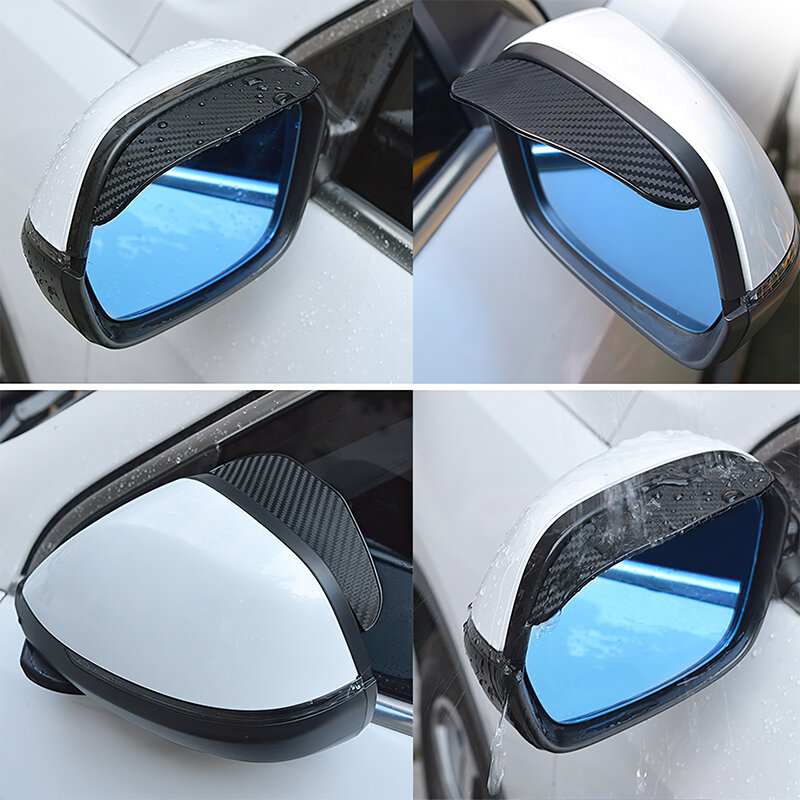 2Pcs กระจกมองหลังรถยนต์กระจกฝน Rain Snow Guard กระบังแสงอัตโนมัติด้านหลังดูแว่นตาว่ายน้ำ Rainproof ใบมีดสติกเกอร์