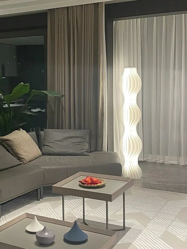 Grass skirt light and shadow floor lamp, living room lamp, sofa edge, modern bedroom cream style atmosphere lamp