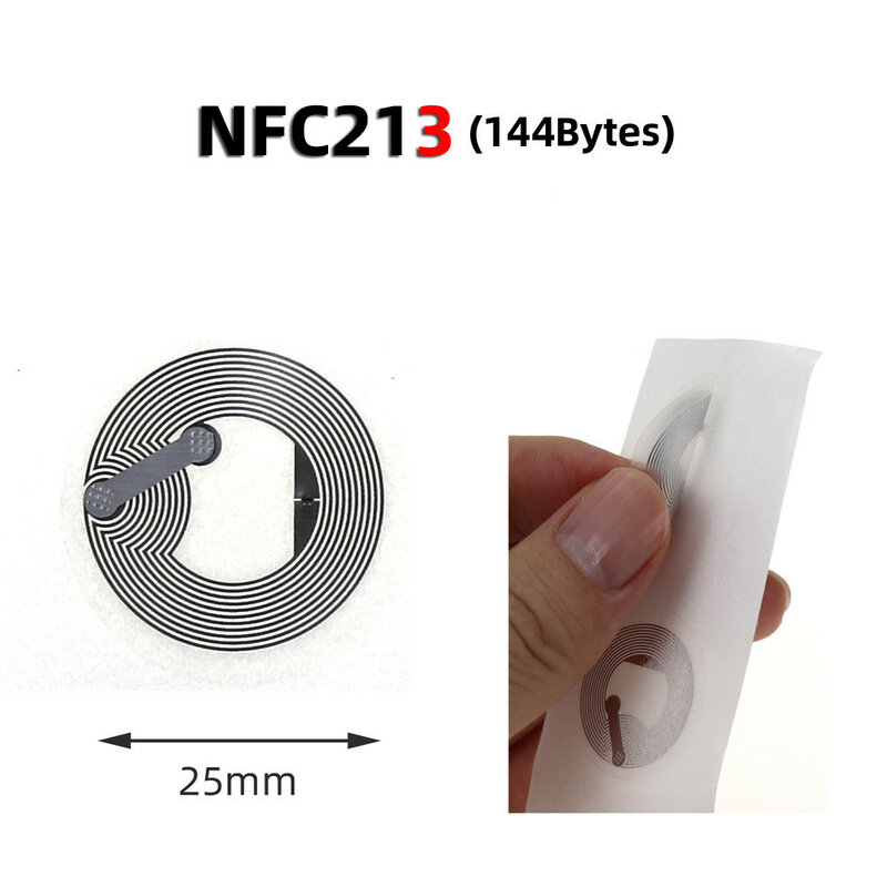 10 قطعة واضح NFC العلامات NTAG 213 ملصقات آيفون 13.56 MHZ 25 مللي متر رقاقة تسمية عالمية تتفاعل العلامات وجميع الهواتف NFC 144 بايت