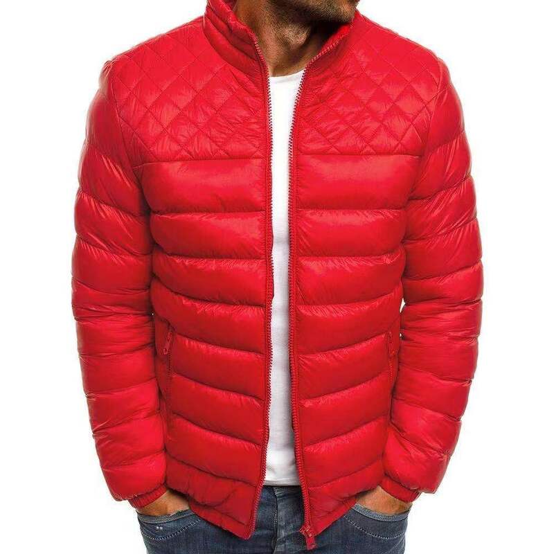 Jaquetas casuais embaláveis masculinas, casacos masculinos, jaqueta leve com zíper, streetwear de esqui mais grosso, roupas masculinas, moda, inverno