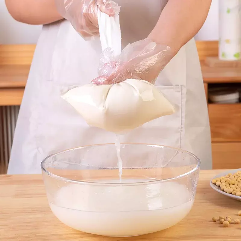 Kantong susu kacang dapat digunakan kembali saringan nilon tidak dikelantang tas katun tipis makanan keju Yogurt penyaring dapur saringan jaring halus