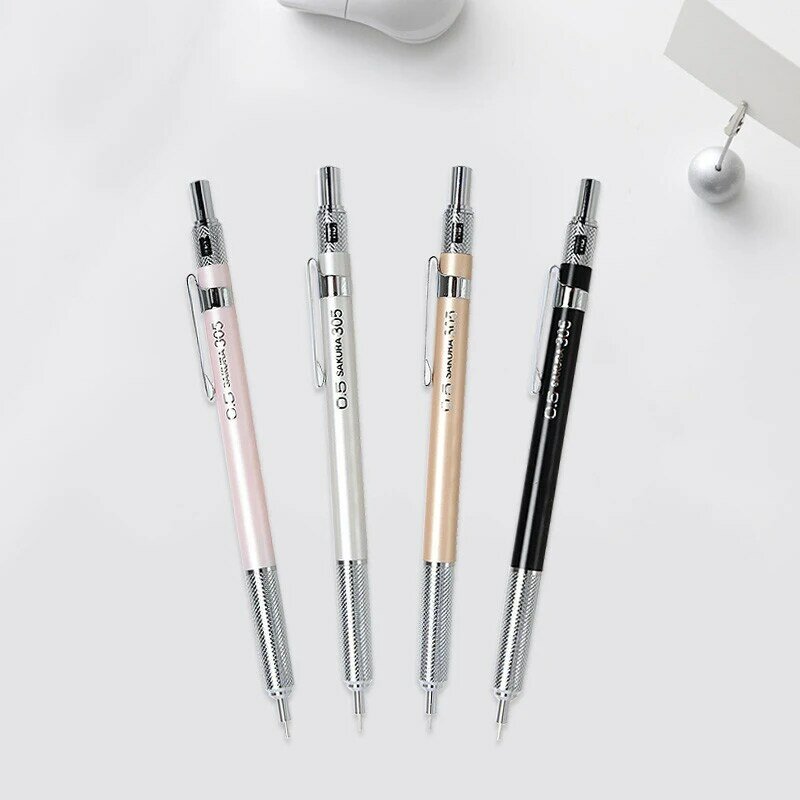 Japanese XS-305 Metal Shell Automatic Mechanical Pencil 0.3/0.5mm Graphite Drafting Sketching School Student Office Art Supplies