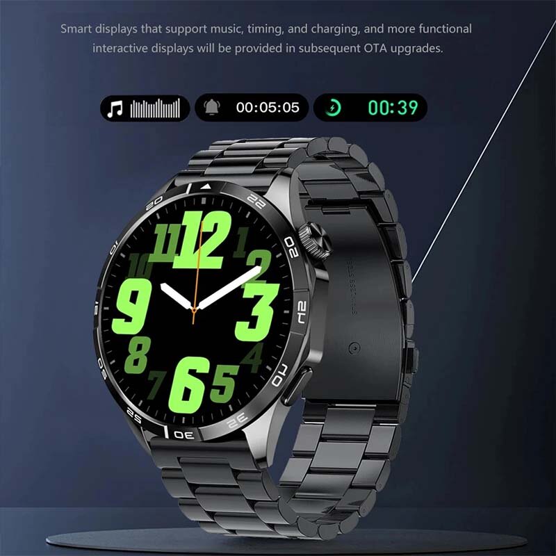 Новинка 2024, умные часы для Huawei Xiaomi GT4 Pro, мужские умные часы с функцией измерения яркости, GPS-трекером, AMOLED экраном 466*466 HD, пульсометром, Bluetooth-вызовом, умные часы