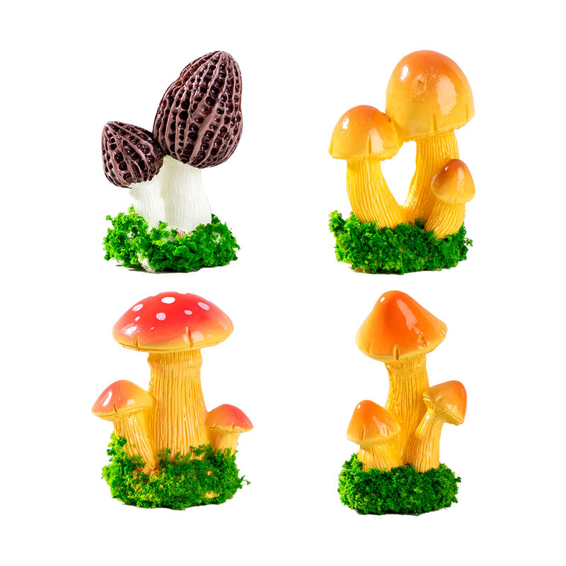 Simulation Colorful Mushroom Resin Craft Model Moss Micro Landscape Succulent Accessories DIY Desktop Decoration Ornaments