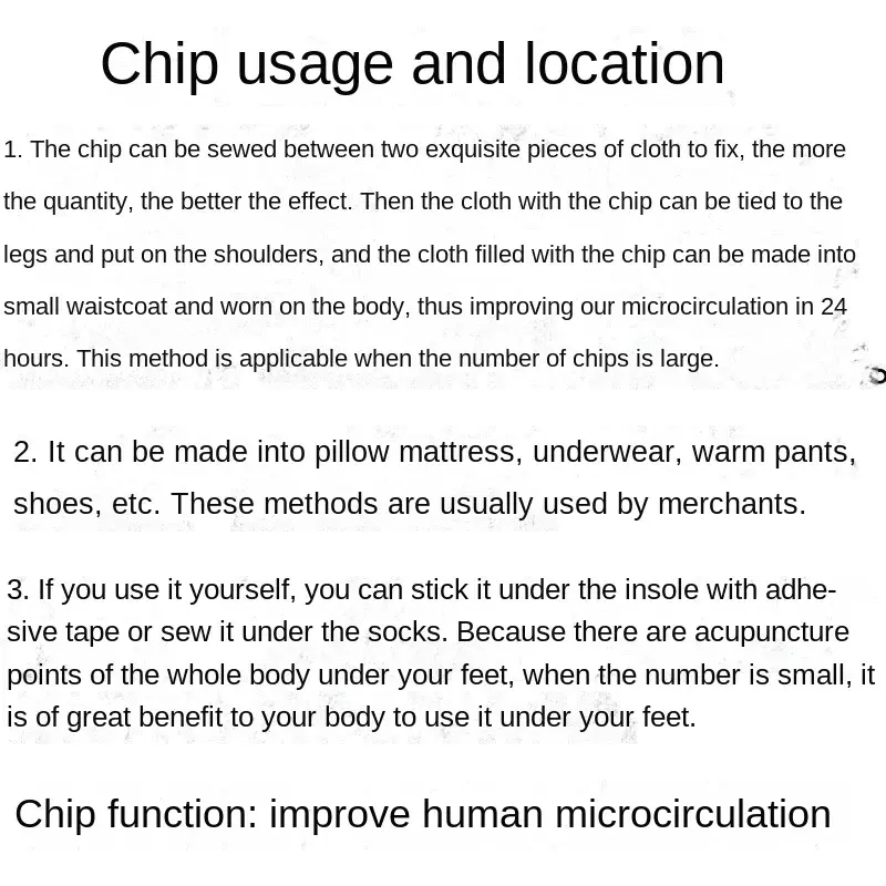 Niestandardowa, 10 wkładek do bielizny z czystą miedzią Laser kwantowy Chip zbierający energię mikrokrążenia kwantowy Chip kwantowy