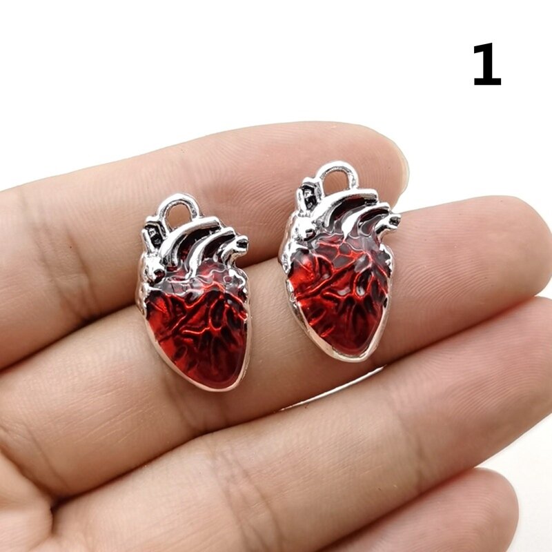 10pcs/lot 16x25mm Hot vintage alloy accessories Drop oil human heart Pendant diy jewelry accessories