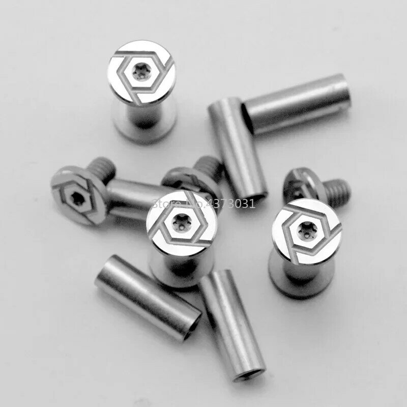 Parafuso de aço inoxidável M4 para DIY Handle Making, Shank Locking Rebites, Facas Plum Head, 2 Conjuntos