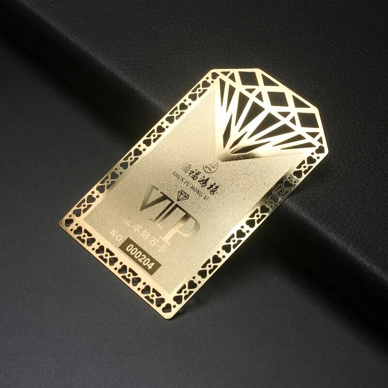 Customized.product.custom vip card frosted gold luxury metal business cards for laser engraving
