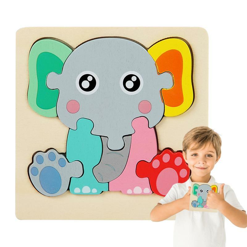 Cartoon Animal Puzzles Wooden Montessori Animal Puzzle Toys Early Education Toy Great Birthday Christmas Gift for Kindergarten