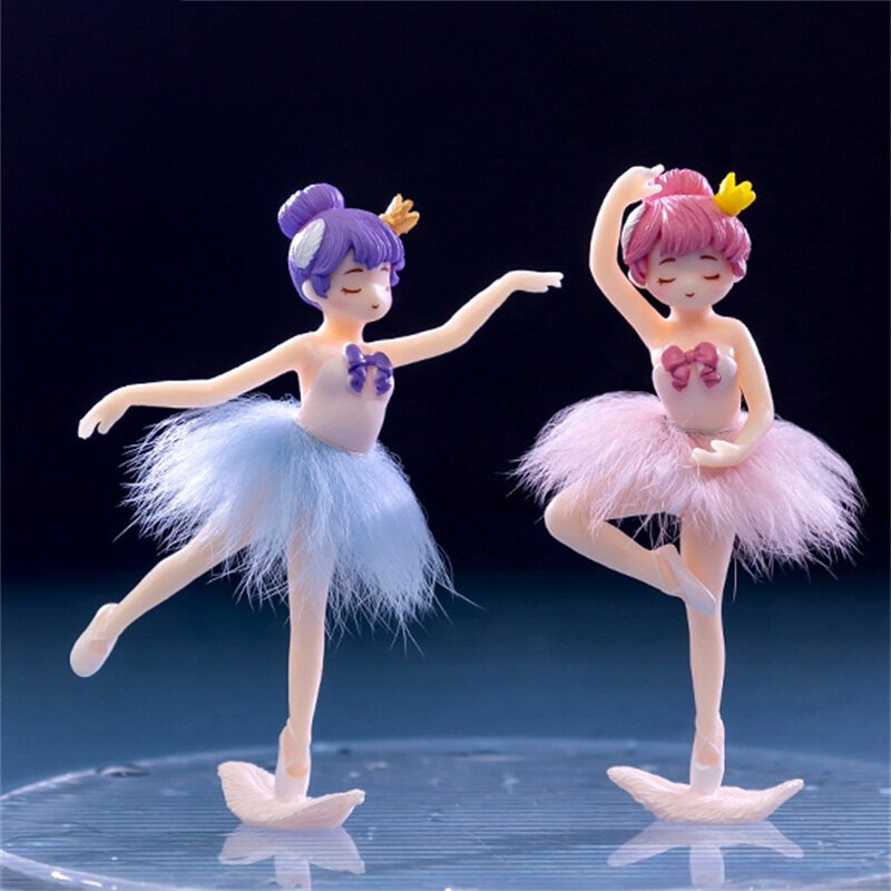Микро-модель балерины девочки с изображением пейзажа, музыкальная шкатулка «сделай сам», украшения для выпечки, украшение салона автомобиля, 1 пара