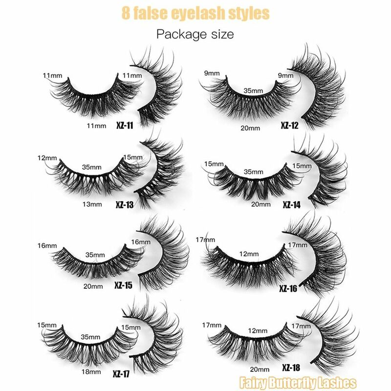 14 Pairs Makeup Tools 8D Volume Strip Eye Lashes Fluffy Fake Eyelashes False Eyelashes Natural Look Mink Lashes