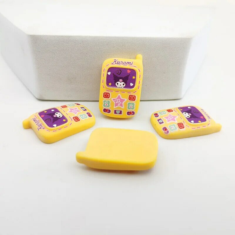 มินิโซะ Hello Kitty My Melody Kuromi โทรศัพท์มือถือ DIY ถ้วยน้ำตู้เย็นสติกเกอร์ตกแต่ง aksesoris Resin หัวเข็มขัดรองเท้า