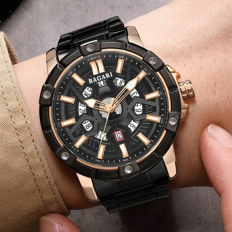 Luksusowy modne zegarki męskie męski wodoodporny zegarek kwarcowy męski zegar Relogio Masculino