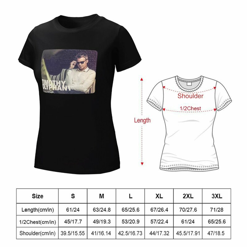 Camiseta de sesión de retrato de Timothy Olyphant para mujer, tops bonitos, ropa para mujer, camisetas de gran tamaño