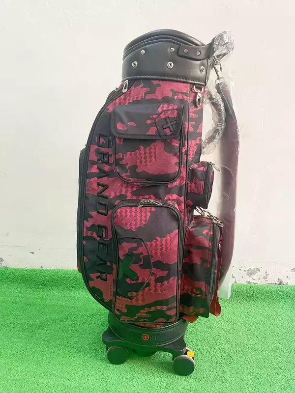 2024 New Korean golf bag lightweight fashion four wheel universal push-pull men's and women's outdoor caddie bag  골프백