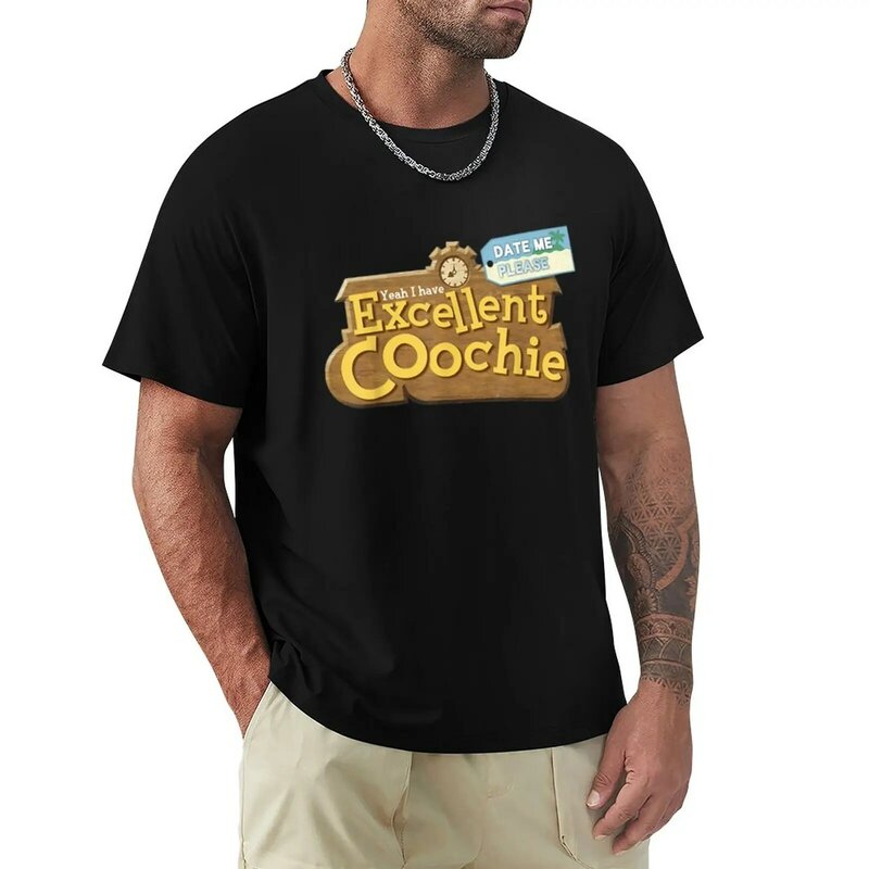 male top tees summer Tshirt yeah i have excellent coochie T-Shirt Short sleeve summer tops man clothes plain black t shirts