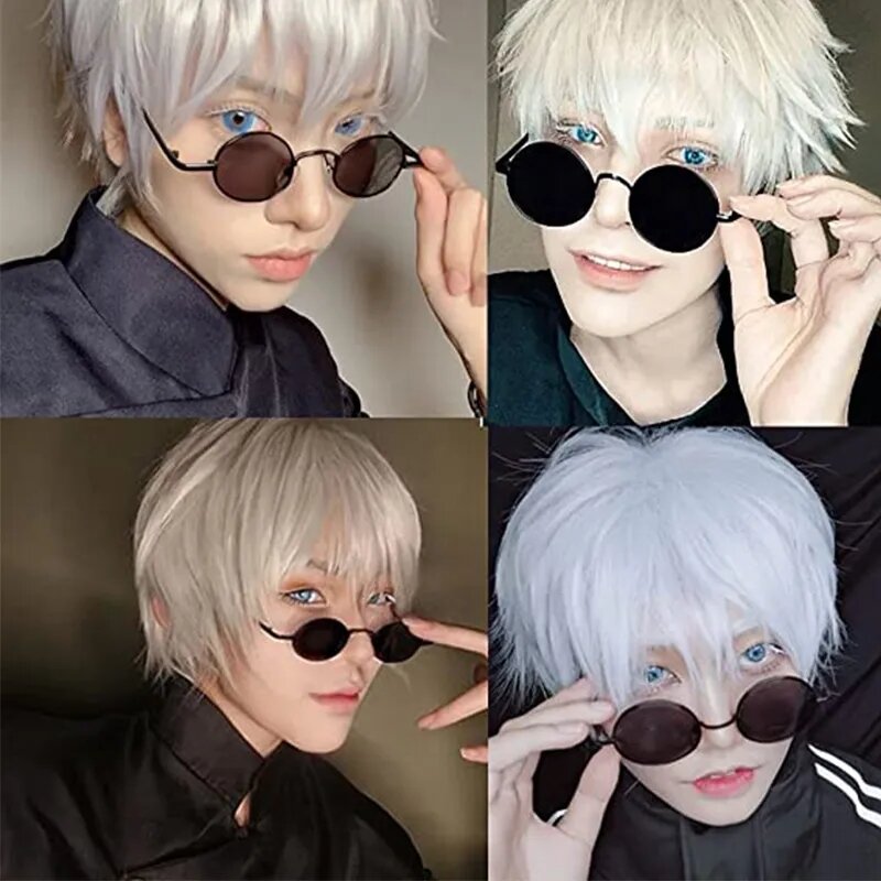 Gojo Satoru Preto Anime Óculos para Homens e Mulheres, Jujutsu Kaisen Cosplay Óculos de Sol, Alta Qualidade Party Prop