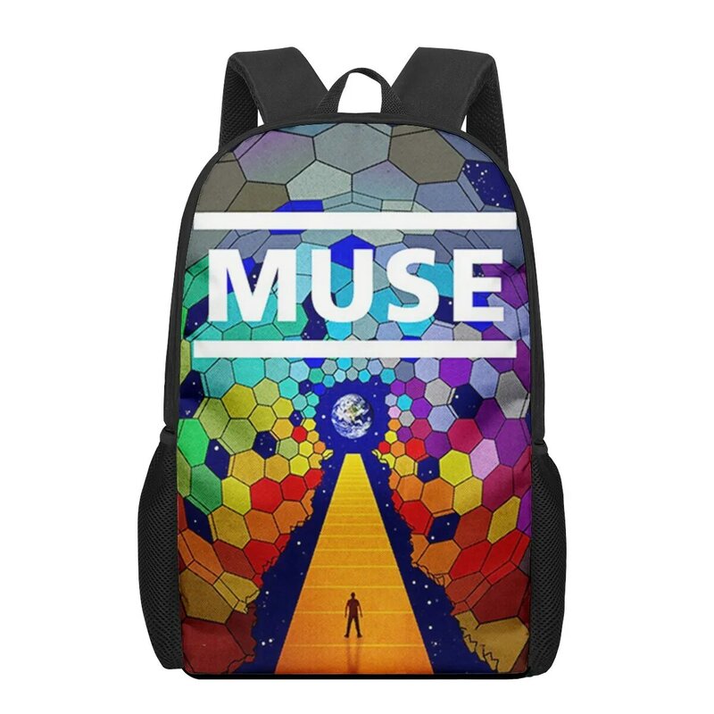 MUSE Band 3D Printing Schoolbags for Girls Boys Children Kids School Book Bag 3d Junior Primary Student Bookbags Shoulder Bags