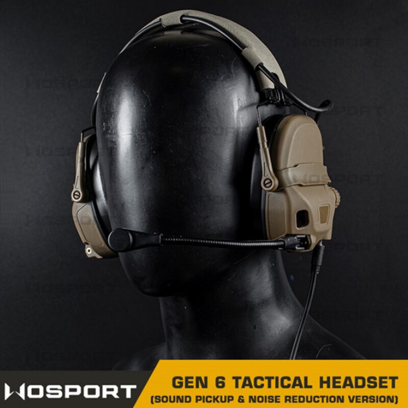 HD-17ชุดหูฟังเก็บเสียงรุ่น6 Headset taktis & ลดเสียงรบกวนสำหรับเล่นกีฬายิงปืนชุดหูฟังป้องกันเสียงรบกวน