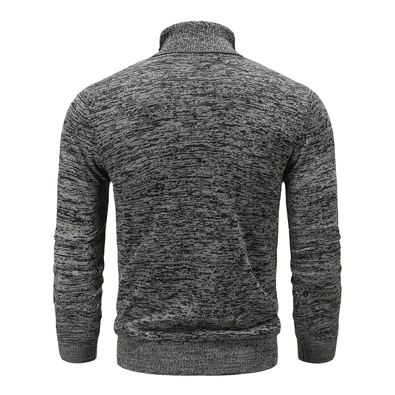 Sweater Turtleneck Pria, baju rajut katun ramping warna Solid kasual musim dingin ukuran 3Xl musim gugur