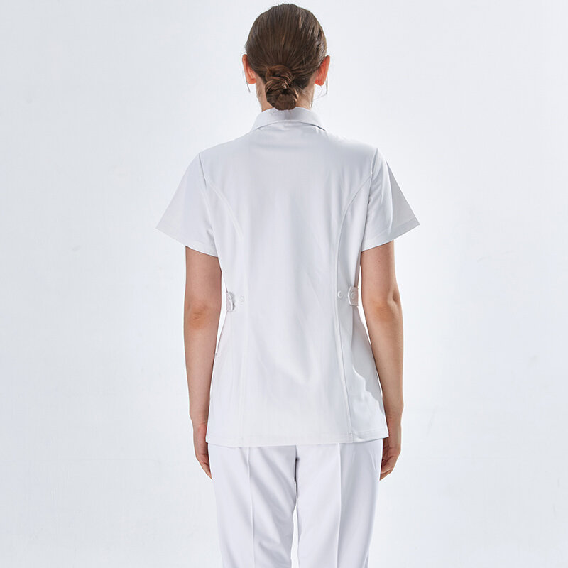 Women's Nurse Uniforms White Medical Scrub Set Hospital Workwear Beautician SPA Suit Dental Top and Pant Scrub Outfit 802