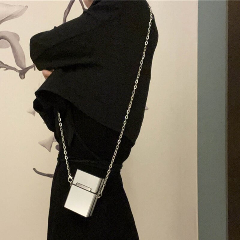 Bolso de Metal con forma de lápiz labial para mujer, Mini bolso de cena de lujo, cajas de cigarrillos de diseñador, bolsos de hombro, monederos lindos, bolso cruzado