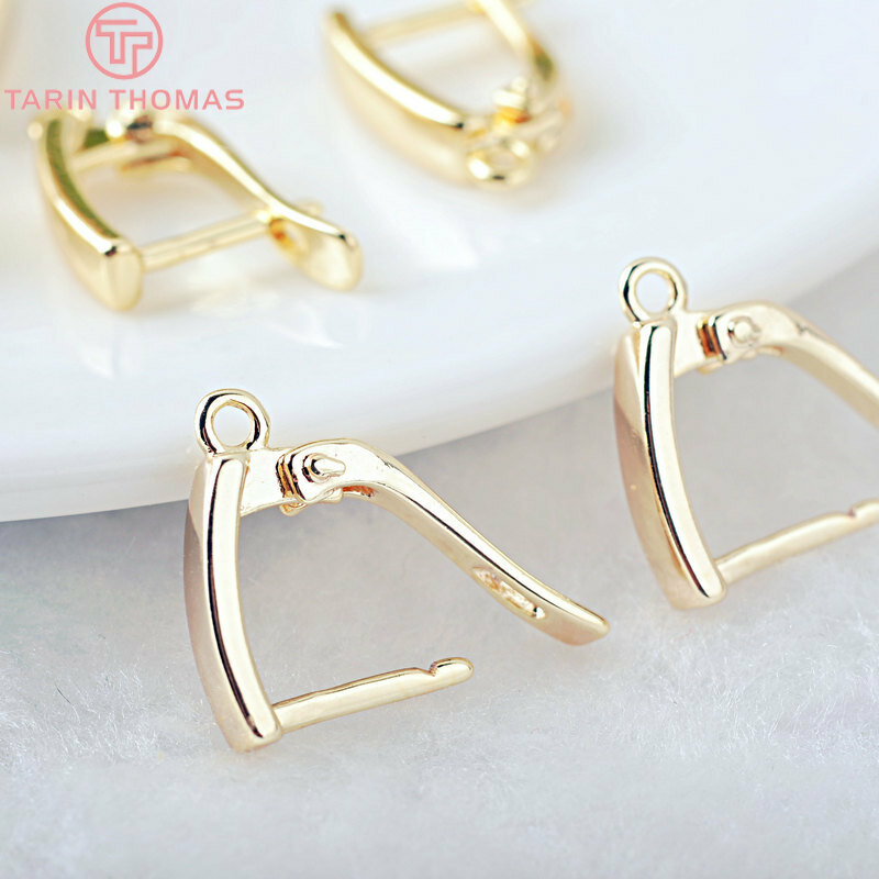 (2247)6PCS 20x11MM Hole 1.5MM 24K Gold Color Brass with Pins Earring Clasp High Quality DIY Jewelry Making Findings Accessories
