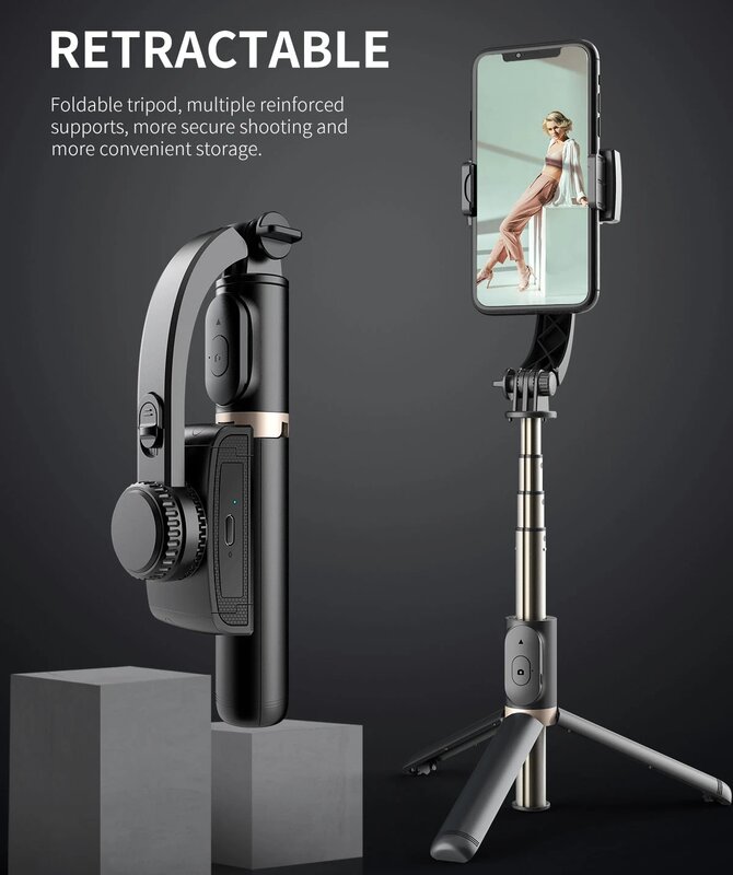 COOL DIER-estabilizador de cardán para teléfono móvil, palo de selfie inalámbrico con Bluetooth, trípode, soporte para teléfono inteligente en vivo, novedad de 2023