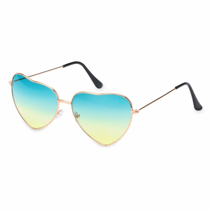 Fancy Dress occhiali da esterno lenti oceaniche occhiali da sole a forma di cuore occhiali da sole montatura in metallo gradiente