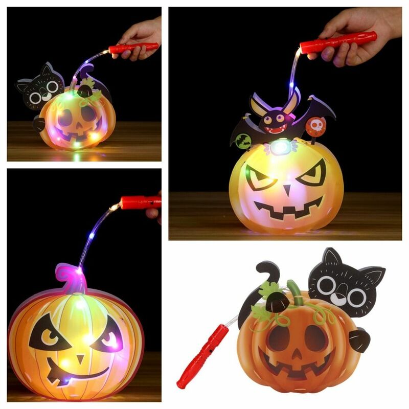 Linterna luminosa de Halloween, accesorio de fiesta hecho a mano, fantasma brillante, Festival, calabaza