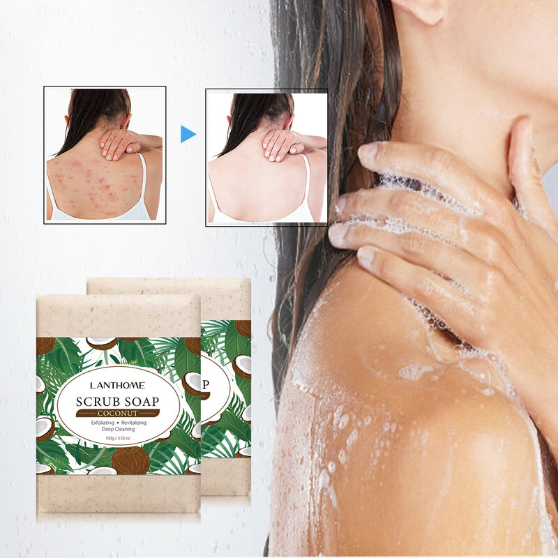 Peeling Seife Kokosnuss Jasmin Duft Reinigung Körper Dusche Seife natürliche Inhaltsstoffe feuchtigkeit spendende Porengröße Körperpflege