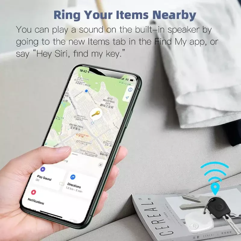 Smart Tag Bluetooth Mini GPS Tracker Locator Anti hilang Alarm untuk Dompet kunci koper bagasi pencari hewan peliharaan bekerja dengan Apple Find My