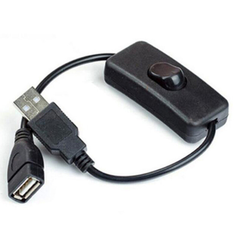 สายเคเบิล USB ขนาด28ซม. พร้อมสวิตช์ต่อสายเคเบิลเปิด/ปิดสำหรับไฟพัดลม USB อะแดปเตอร์ทนทาน