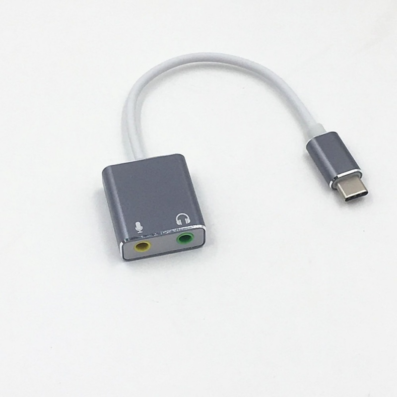 Usb tipo c tipo-c adaptador de placa de som externo cartão de áudio USB-C a jack 3.5mm fone de ouvido micphone para portátil macbook pro