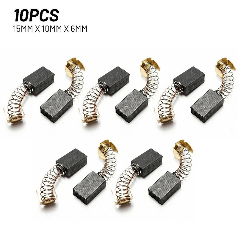 Improve Motor Operation with Carbon Brushes, 10pcs 15mm x 10mm x 6mm, Ideal for Electric Hammer, Electric Drill, Angle Grinder