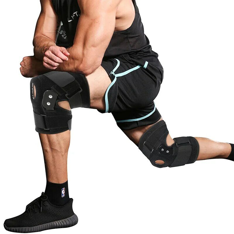 Genouillères de course respirantes à compression et absorption des chocs, support à ressort, basket-ball, randonnée, ménisque, orthèse ronde, genouillère