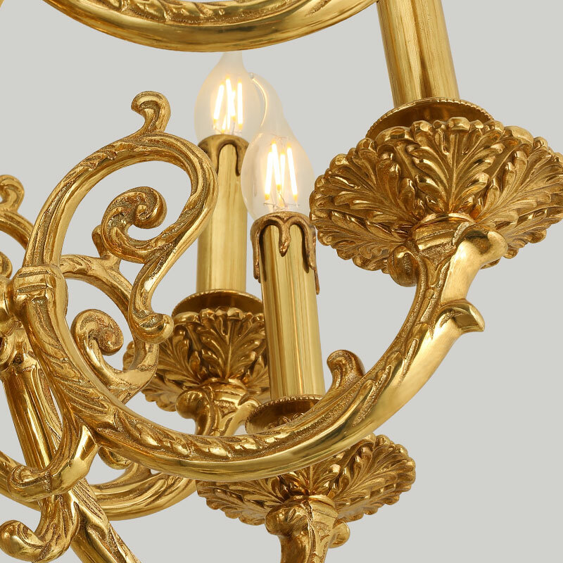 Xuanzhao francês lustre de luxo cobre cheio requintado lost cera elenco hall do hotel quarto vela lâmpada cobre