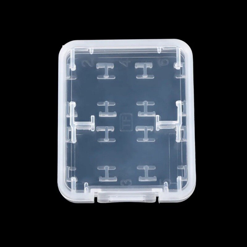 1-5PCS 8 in 1 Protector Holder Plastic Transparent mini For SD SDHC TF MS Memory Card Storage Case Box Bag