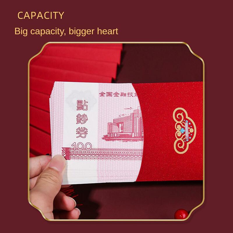 Czerwona koperta ślubna papier brokatowy zmiana szminki prezent ślubny prezent na przyjęcie świąteczne zaopatrzenie tysiąc juanów Lise Feng