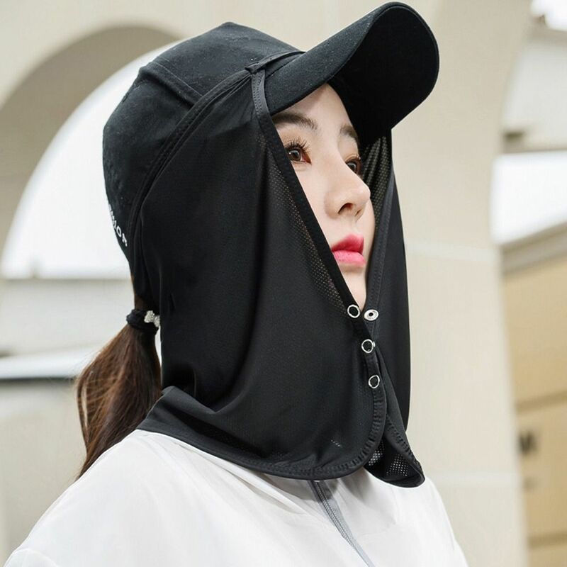 Dla mężczyzn ochrona szyi dla kobiet maska na czapkę jedwabny szal welon na twarz apaszka anty-uv osłona na twarz maska przeciwsłoneczna