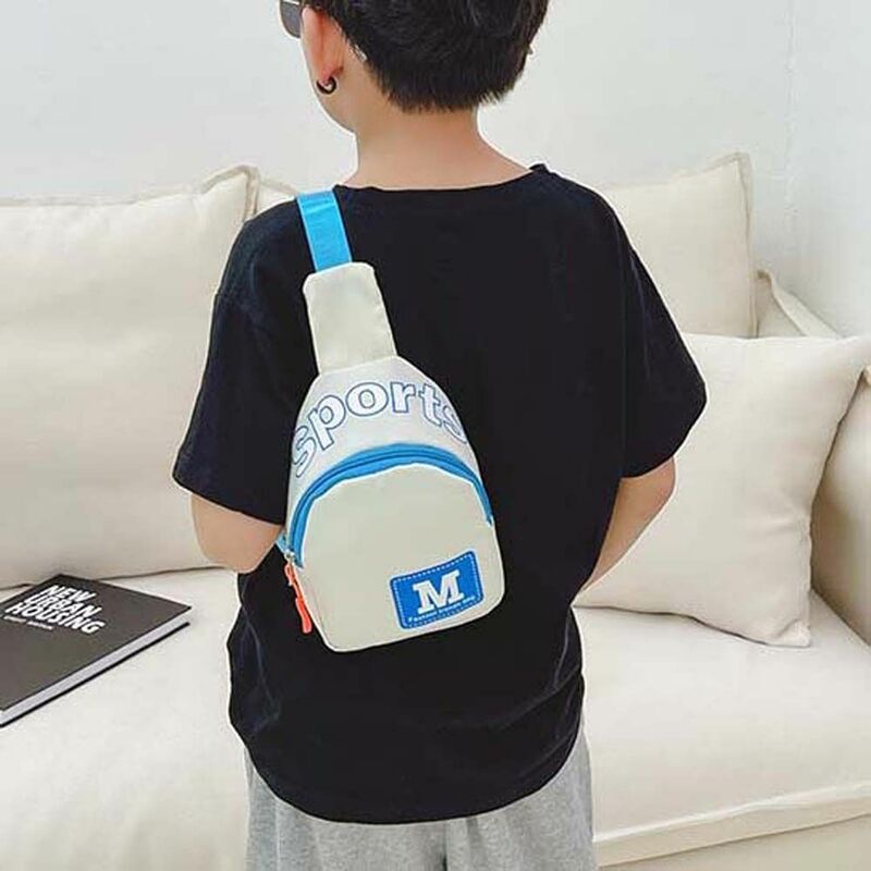 Nylon Kids Chest Bag Korean Style Large Capacity Children Crossbody Bag Coin Purse Letter M Outdoor Travel Shoulder Bag Travel