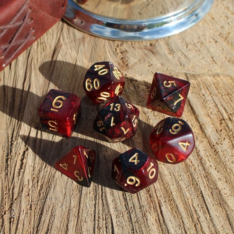 أحمر عميق السماء المرصعة بالنجوم غالاكسي النرد ل DND الأبراج المحصنة والتنين ، ألعاب الطاولة D & D RPG ، الطاولة الأدوار ، 7 قطعة مجموعة