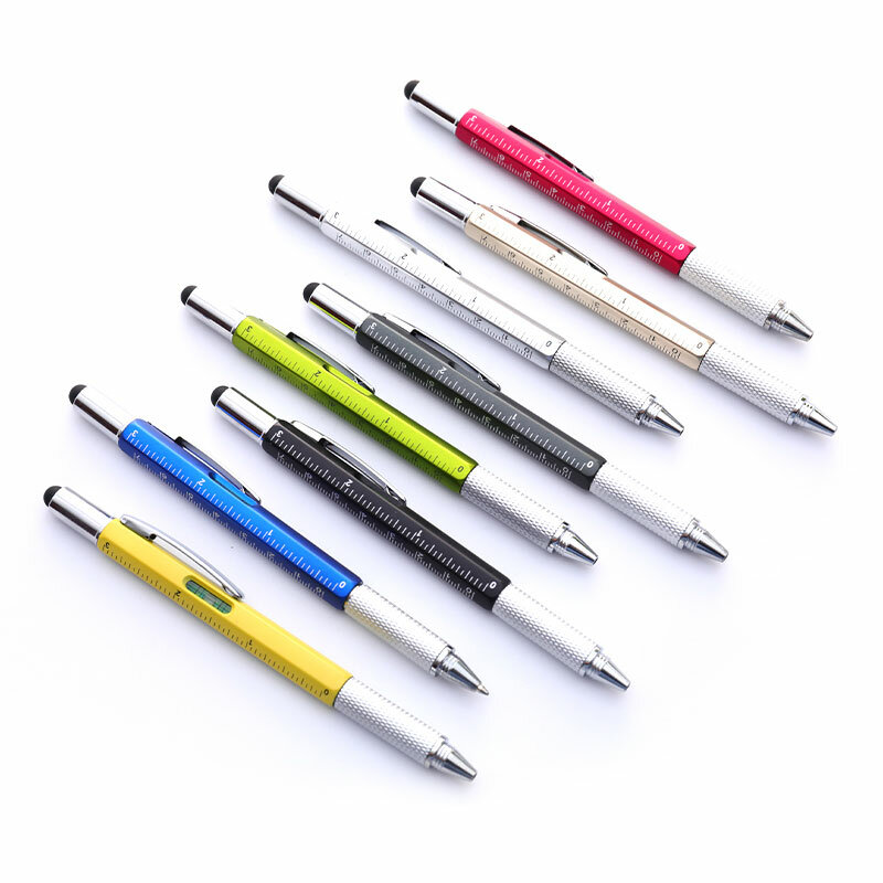 6in 1 multifuncional esferográfica caneta chave de fenda capacitiva touch screen régua