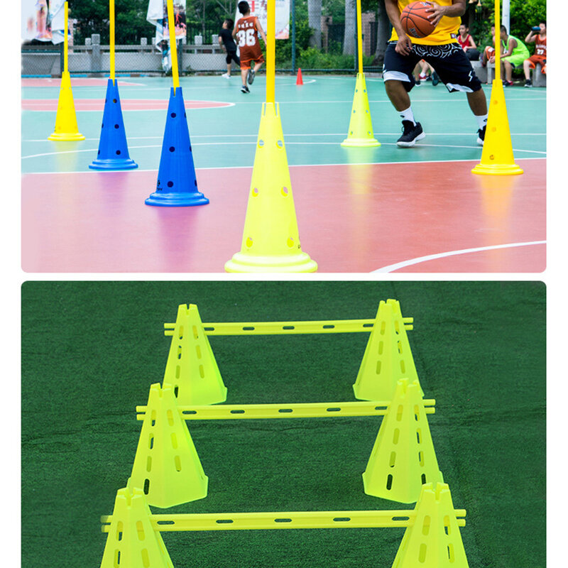 耐久性のあるフットボールロードのトラフィックコーン、防水性、設置が簡単、バスケットボール、サッカー、3個