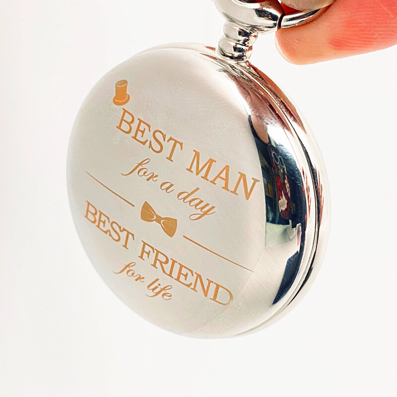 Exquisite Beste Man Gift "Beste Man Voor Een Dag" Quartz Zakhorloge Mannen Fans Souvenir Geschenken Met 80cm Hals Ketting Horloge