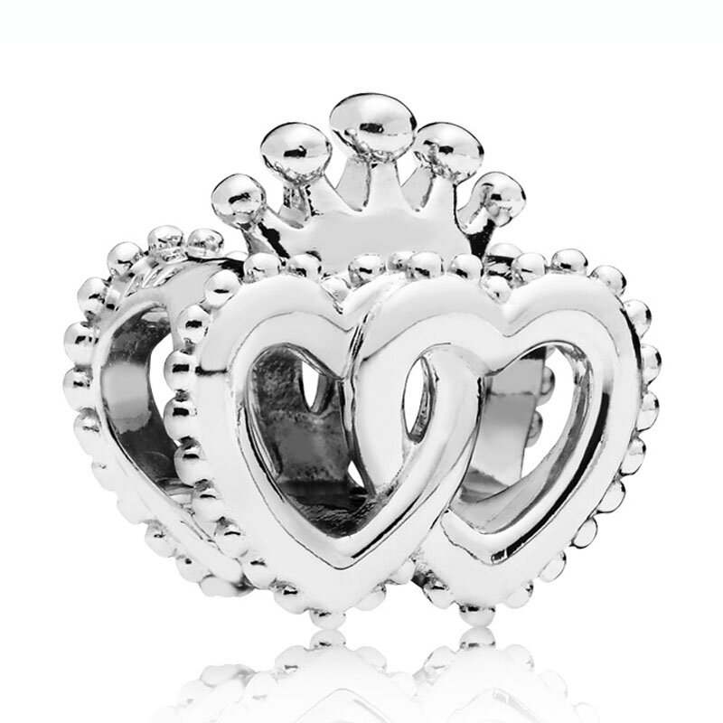 Fashion Openwork Romantic Heraldic Mother Open You Heart Fan of Love Charm 925 Sterling Silver Beads Fit Bracelet DIY Jewelry