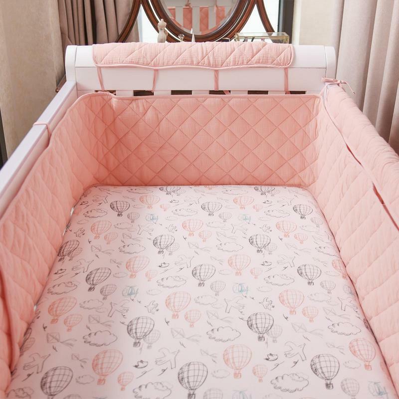 Cloth Crib Bumpers Breathable Crib Bumper Covers For Girls Safe And Anti-Fall Crib Bumper Shield Children's Head Protection