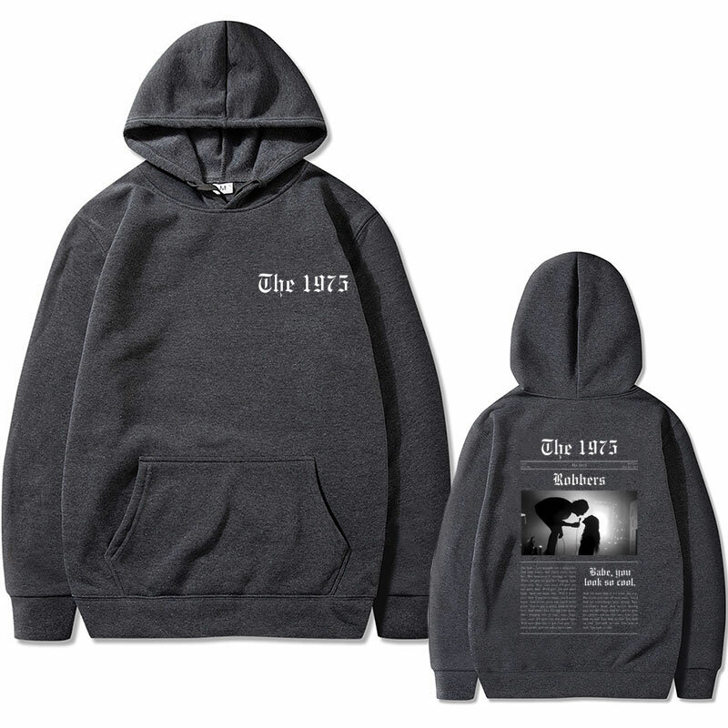 British Band The 1975 Live From Gorilla Robbers Babe You Look So Cool Graphic Hoodie Men Indie Alternative Rock Pullover Hoodies
